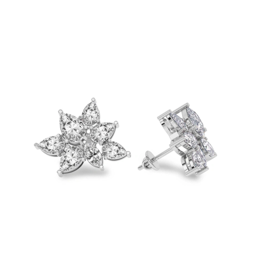 Cosmos Flower Fashion Lab Diamond Stud Earrings