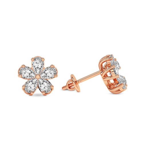 Daisy Flower Fashion Lab Diamond Stud Earrings
