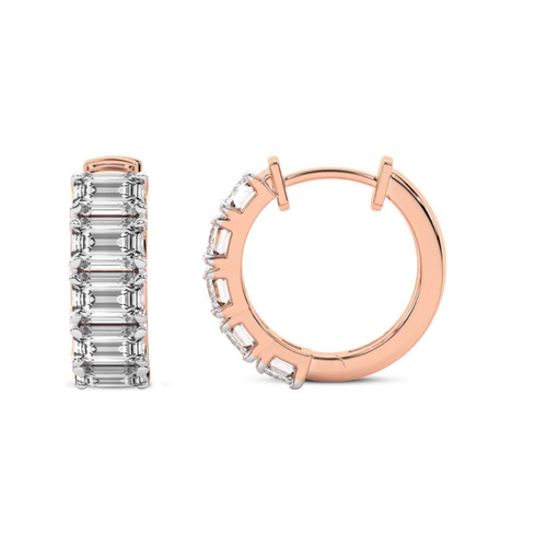 Darya Emerald Lab Diamond Hoop Earrings